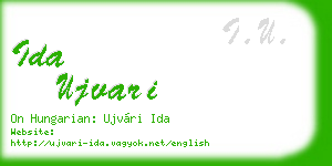 ida ujvari business card